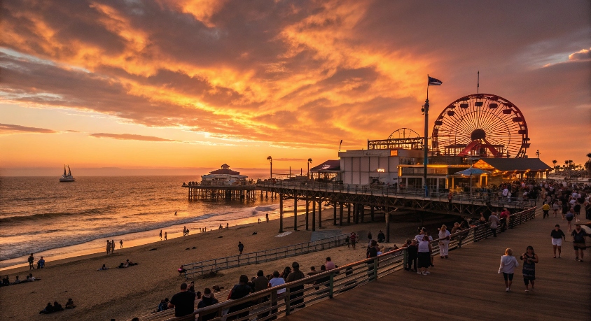 Santa Monica Beach: A perfect symphony of sunlight and waves