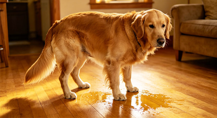 Your old dog isn't peeing on the floor to spite you. Here is what he can't say.