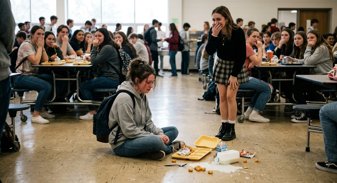 My 'friend' made me hit the cafeteria floor that day.