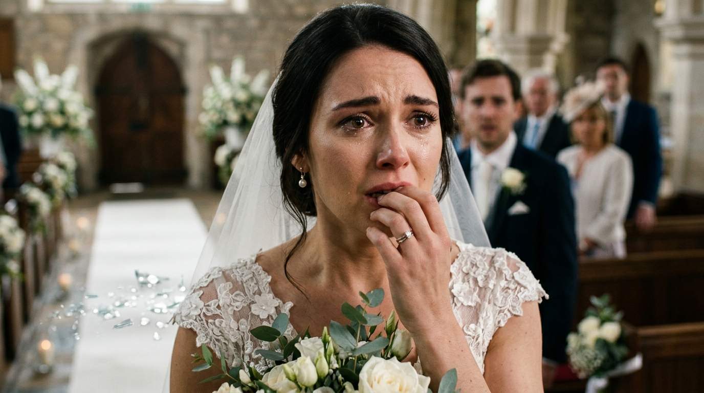 My wedding photo crashed down, revealing my groom's pregnant ex right before the vows!