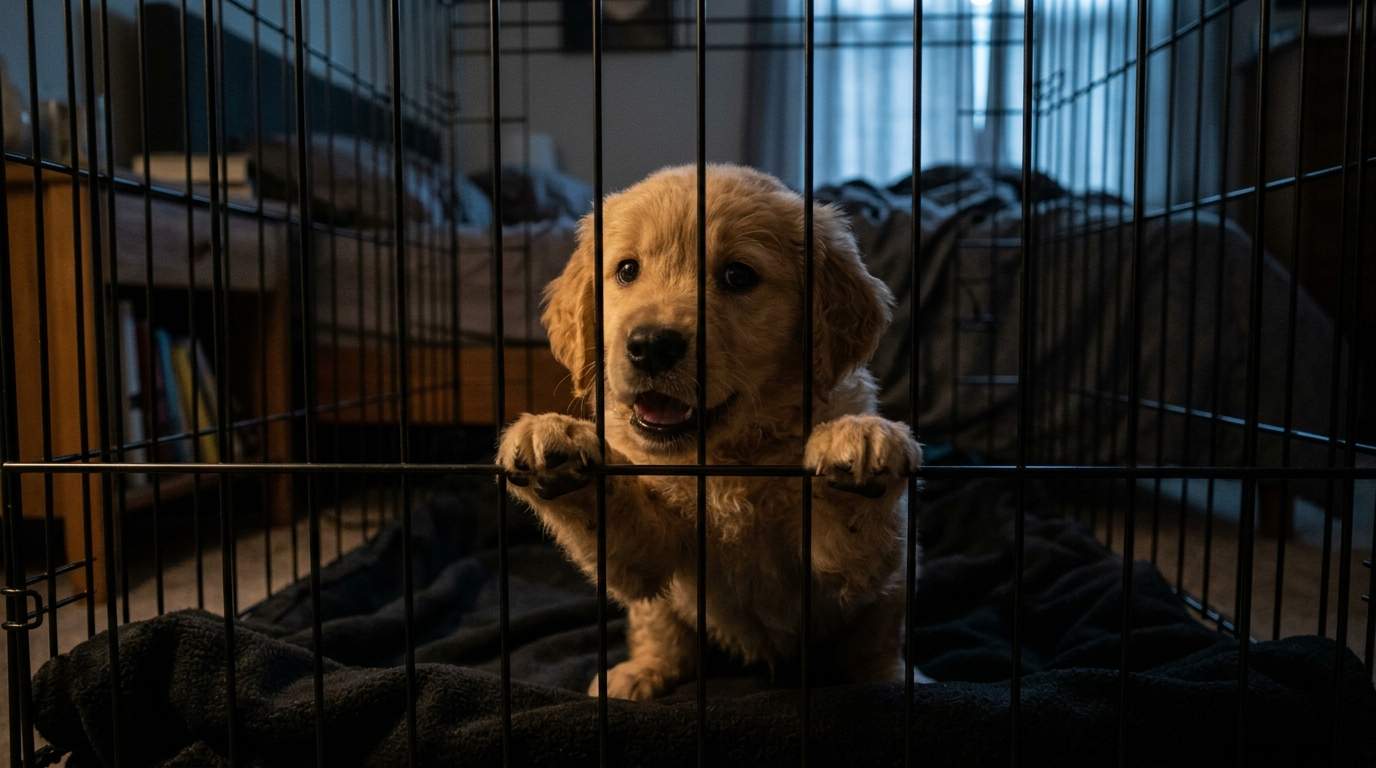 Puppy Paws Pressing Crate Bars at Midnight: Why Silence Fuels More Whines?