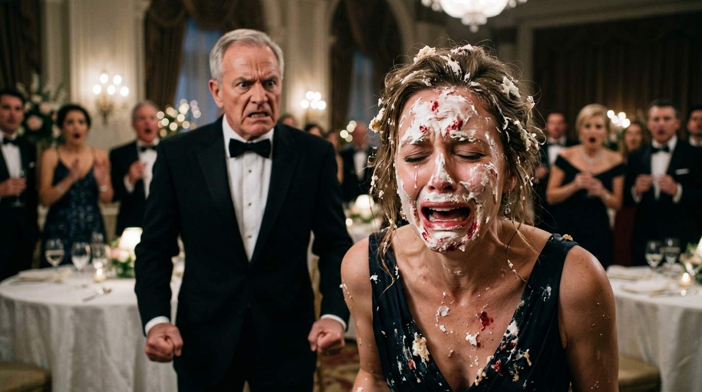 Billionaire's Fury Explodes: High-Society Gala Shattered by Actress's Public Cake Humiliation, Unveiling a Vicious Secret!