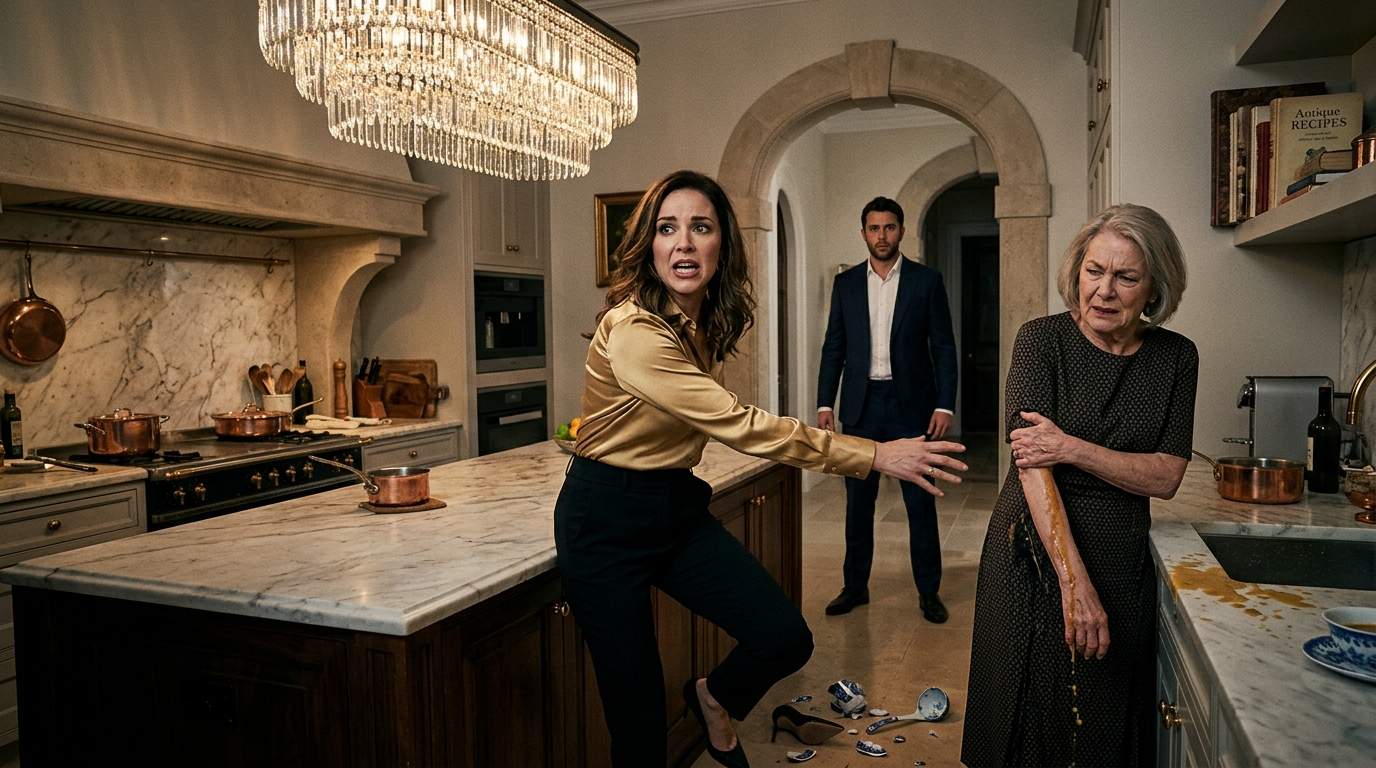 Billionaire Heir Witnessed Wife's Brutal Attack on His Mother Over Hidden Inheritance Documents in Luxury Villa Kitchen!
