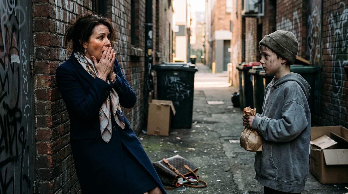 Homeless Boy's Single Whispered Word Unmasks Socialite's Dark Secret Past – Her Shocking Reaction Went Viral.