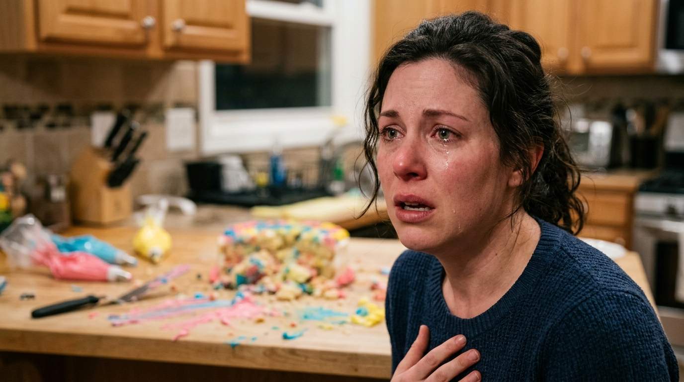 I walked in on my husband destroying our daughter's birthday cake, and his reason shattered everything.