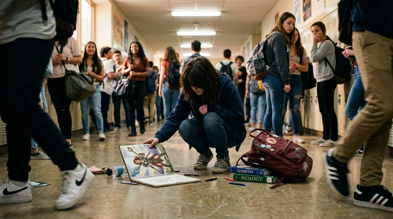 The day my carefully hidden comic book spilled out in the crowded hall