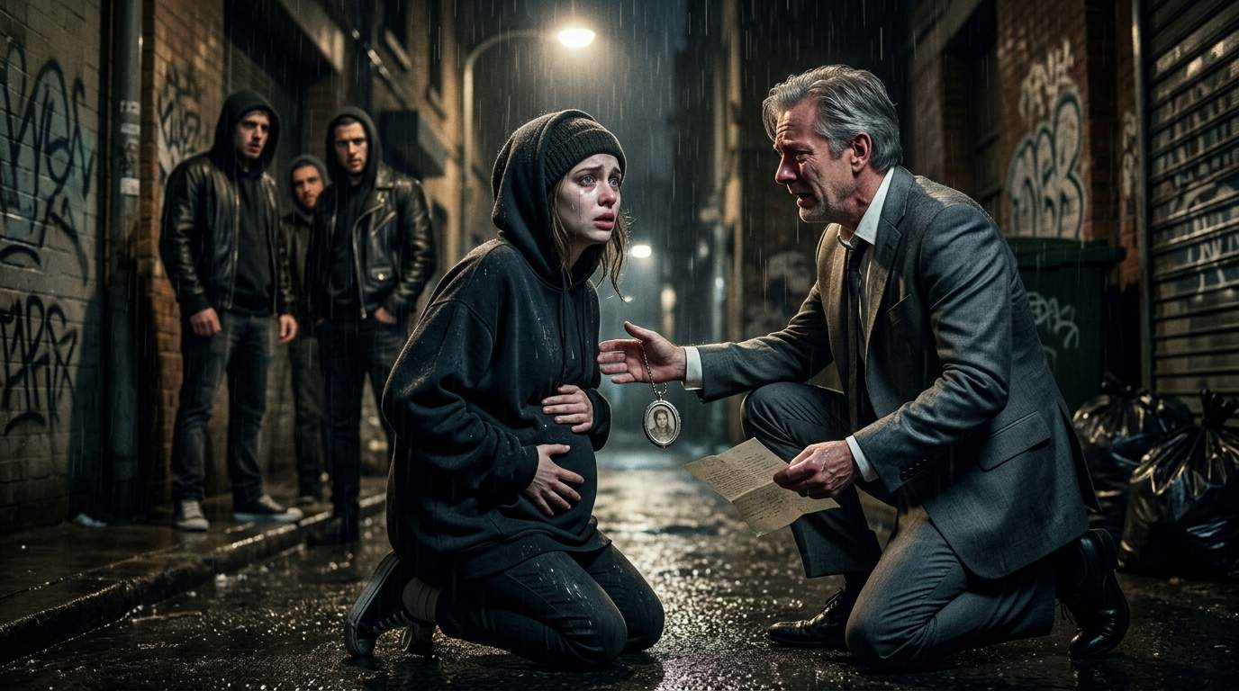 Pregnant Woman's Desperate Fight in Rain Reveals Billionaire's Long-Lost Family Secret