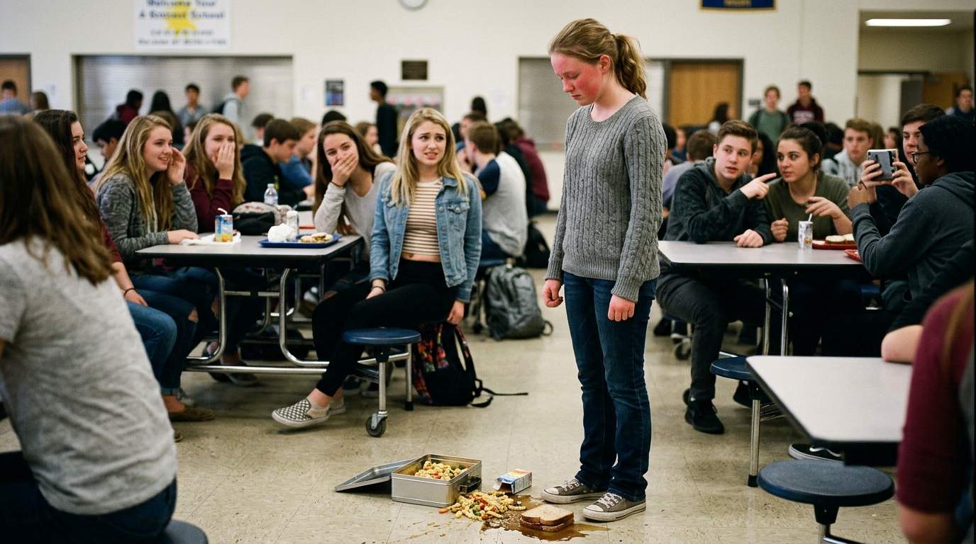 Still cringe about my lunchbox exploding on the cafeteria floor.