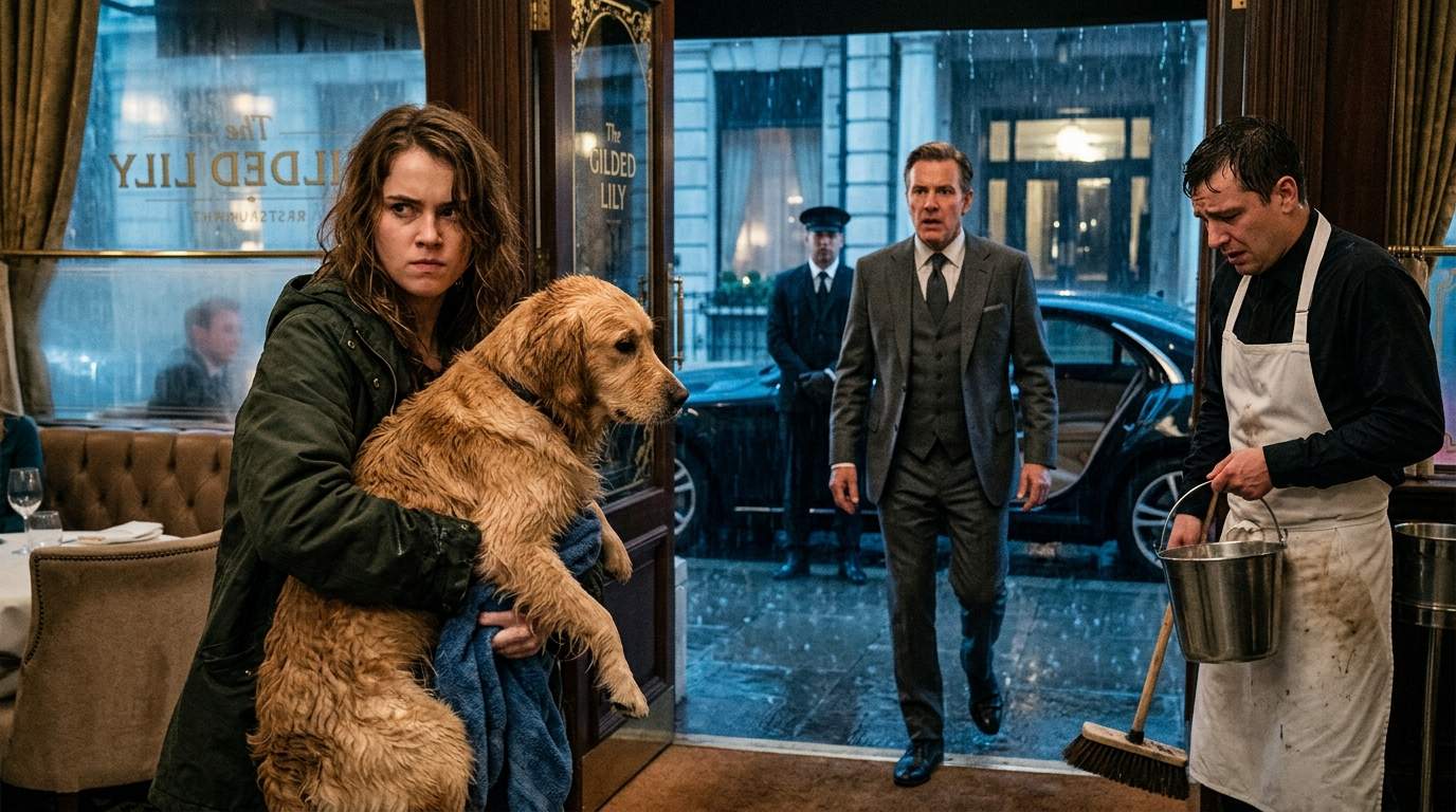 Waiter's Cruel Act Against Drenched Golden Retriever Sparks Fury: Woman's Defiance Met By Tycoon's Explosive Arrival – Who Is This Mystery Dog?
