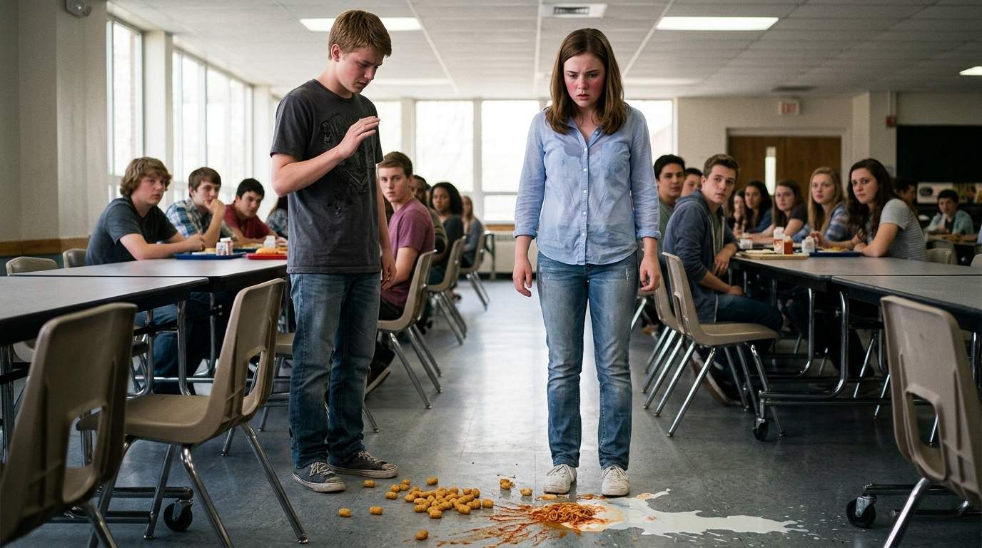 The cafeteria floor still haunts me from that lunch tray incident.