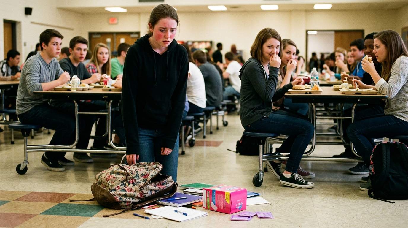 I still cringe thinking about my backpack spilling everywhere in the cafeteria.