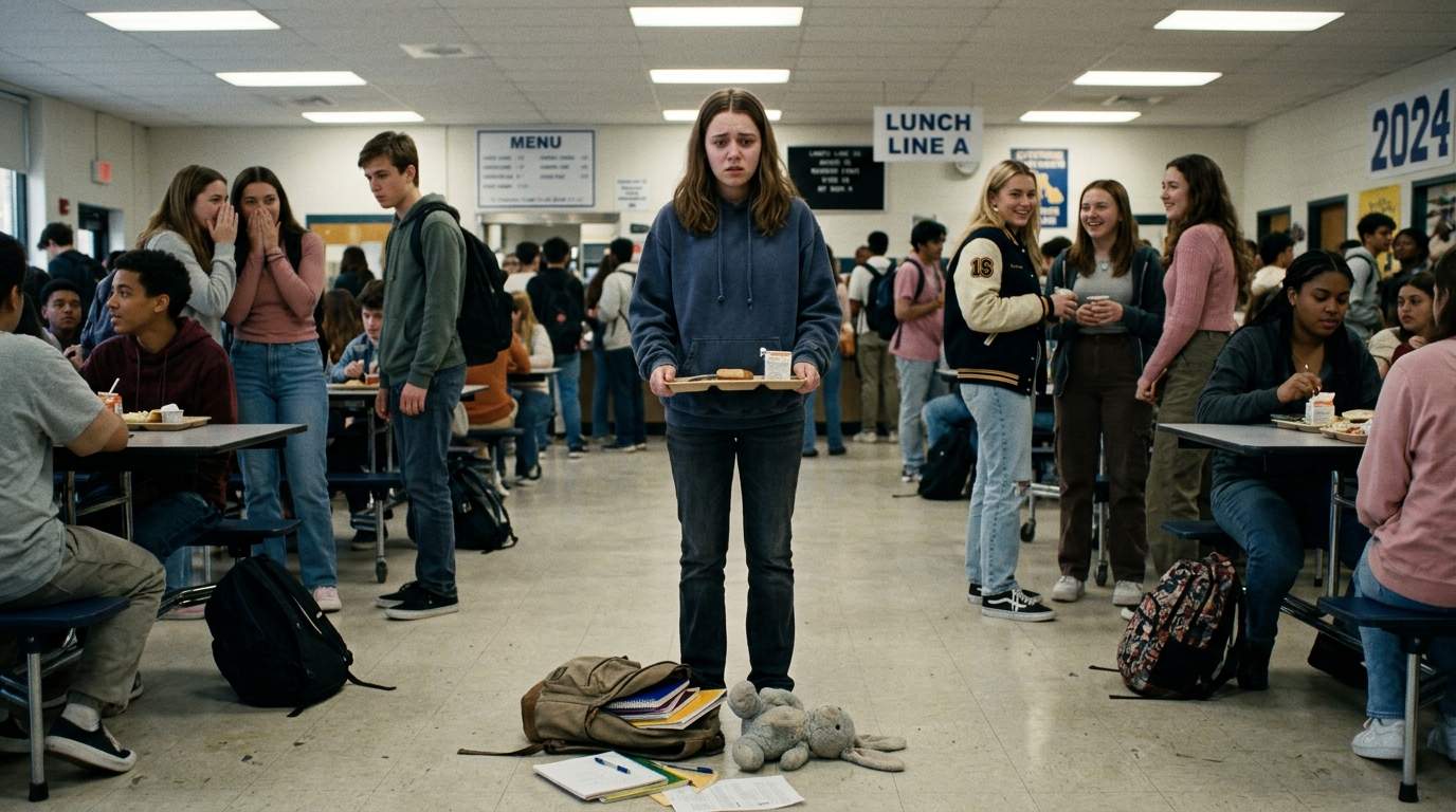 My backpack’s secret spilled out during lunch.