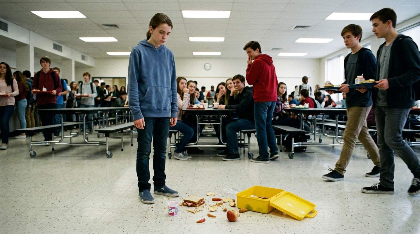 I still see my lunchbox contents splattered on the cafeteria floor.