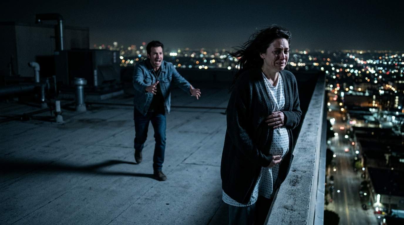 Pregnant Wife's Desperate Leap from Hospital Rooftop After Uncovering Husband's Shocking Secret – Was It All a Tragic Misunderstanding?