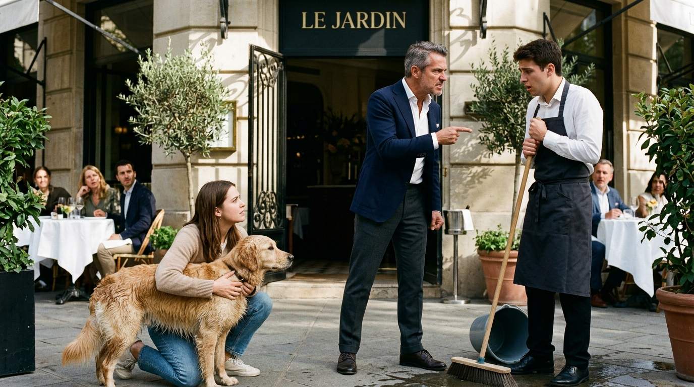 Luxury Restaurant Employee Throws Water At Golden Retriever, Not Knowing It Belongs To The Owner of the Chain.