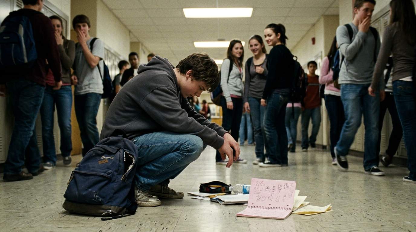 My backpack burst open right in front of everyone.