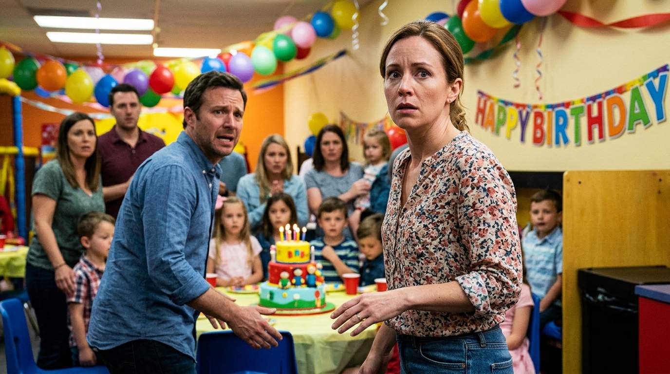I found my husband's secret family celebrating at my daughter's birthday with our cake.