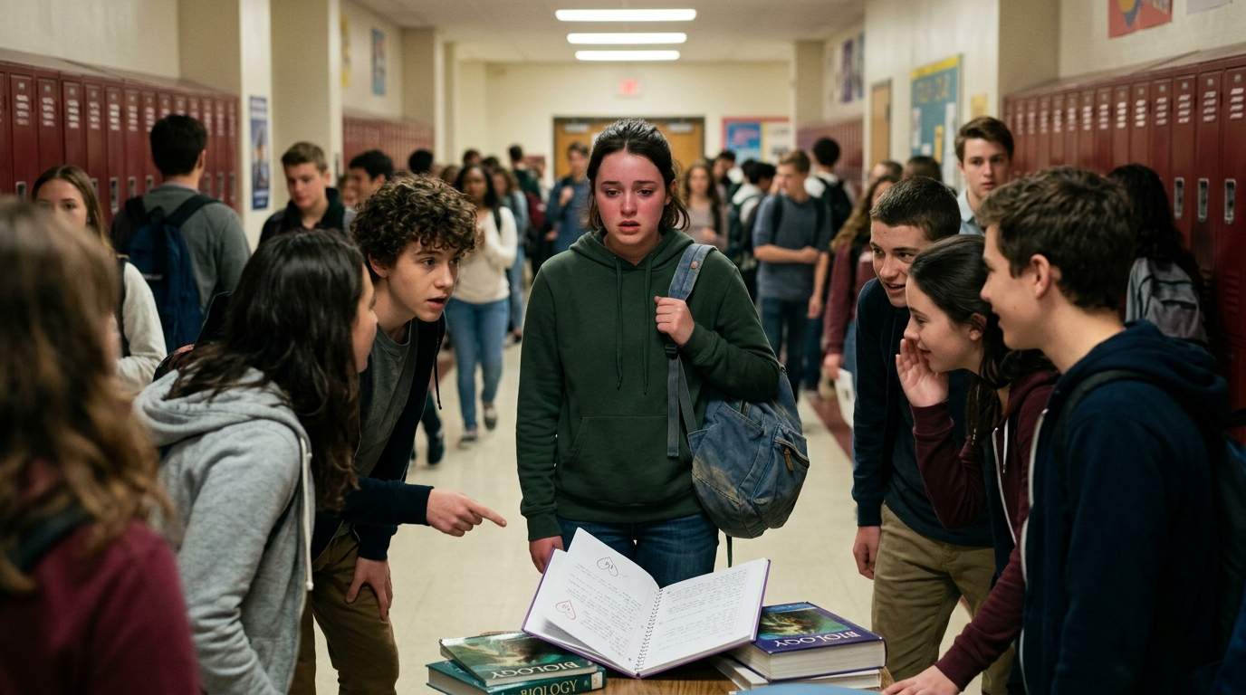 The moment my diary spilled across the school hallway.