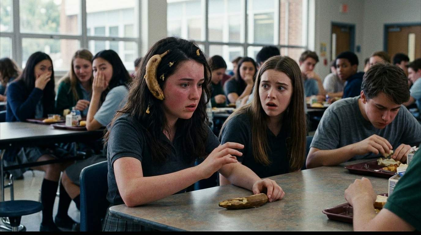 I still feel that banana peel on my hair in the cafeteria.