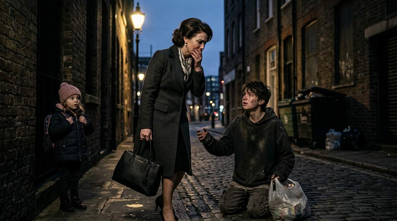 Elite Mother's Terrified Outburst In Alley: One Word From a Beggar Uncovers Her Family Secret!