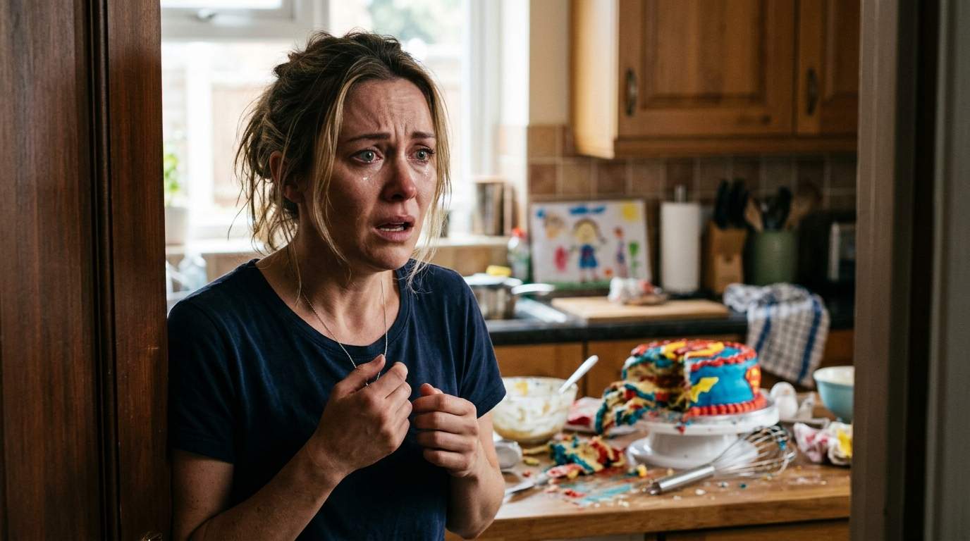 I watched in horror as my own sister smashed my son's custom birthday cake.