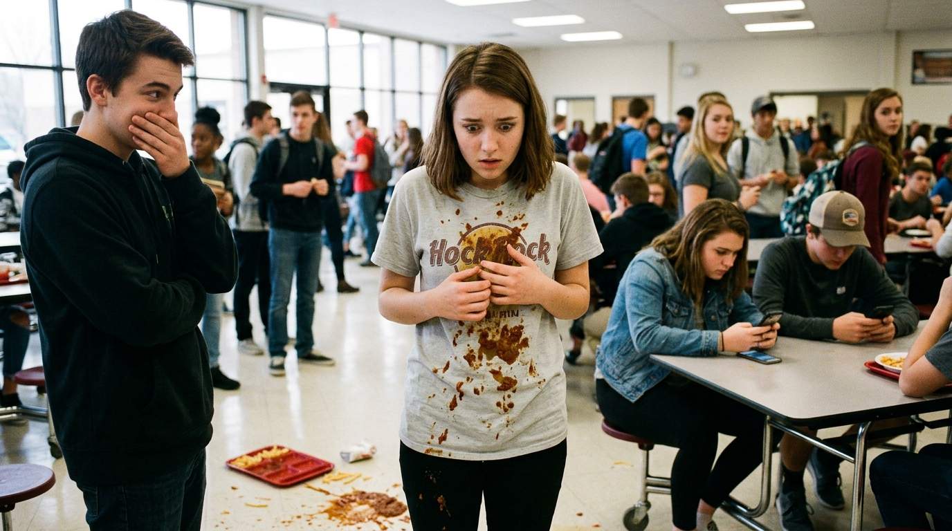 I still remember the smell of cafeteria chili on my new jeans.