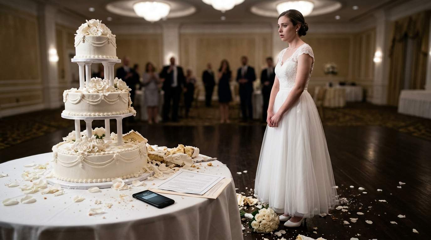 The wedding cake collapsed, revealing my fiancé's hidden life right before my eyes.