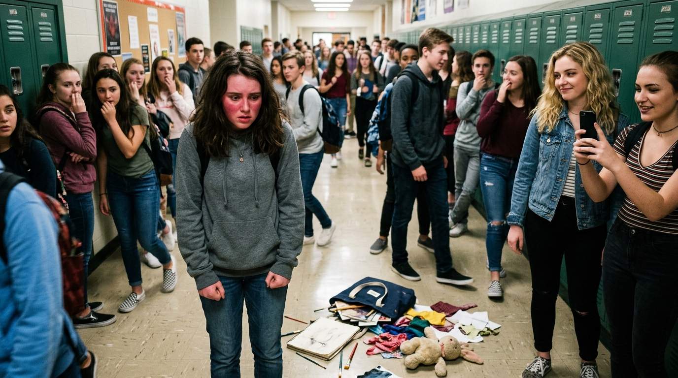 The day my art bag split open in the crowded hall.