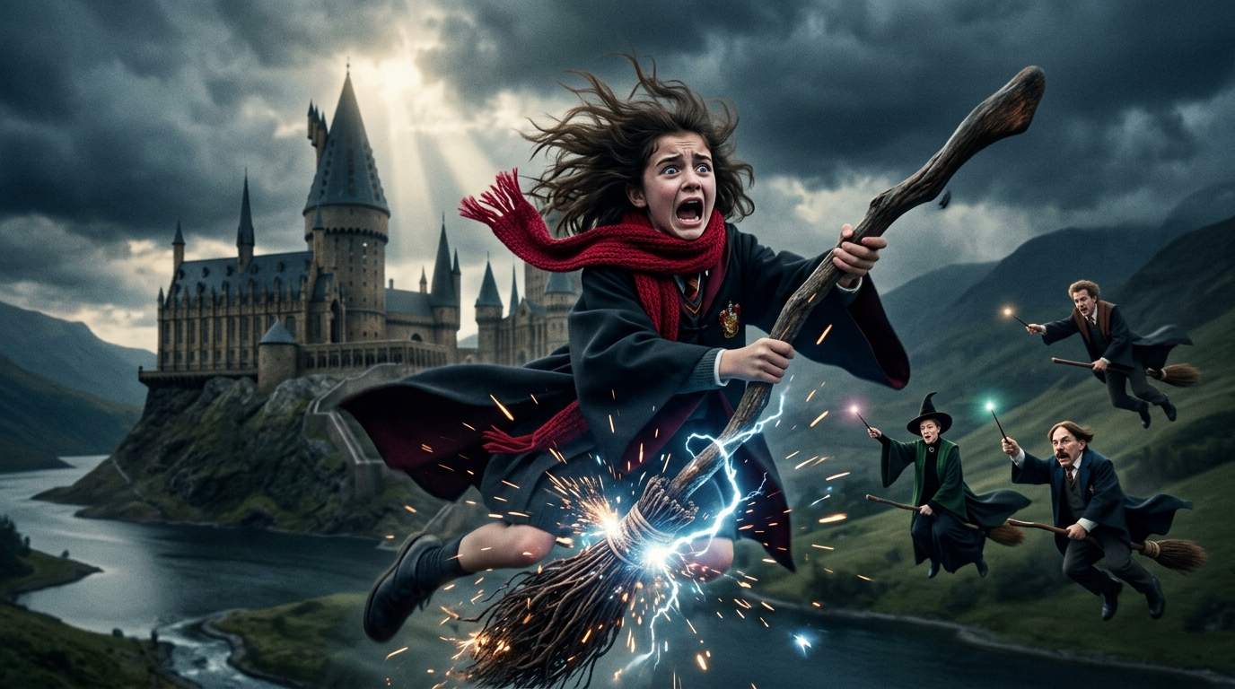 Hogwarts Freshman’s Flying Lesson DEVOLVES into Chaos: Ancient Broom Reveals a TERRIFYING Secret!