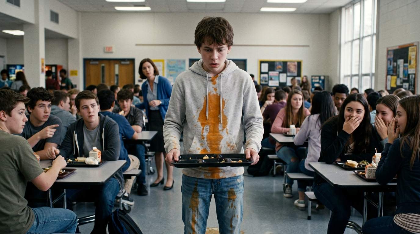 I still replay that cafeteria spill.