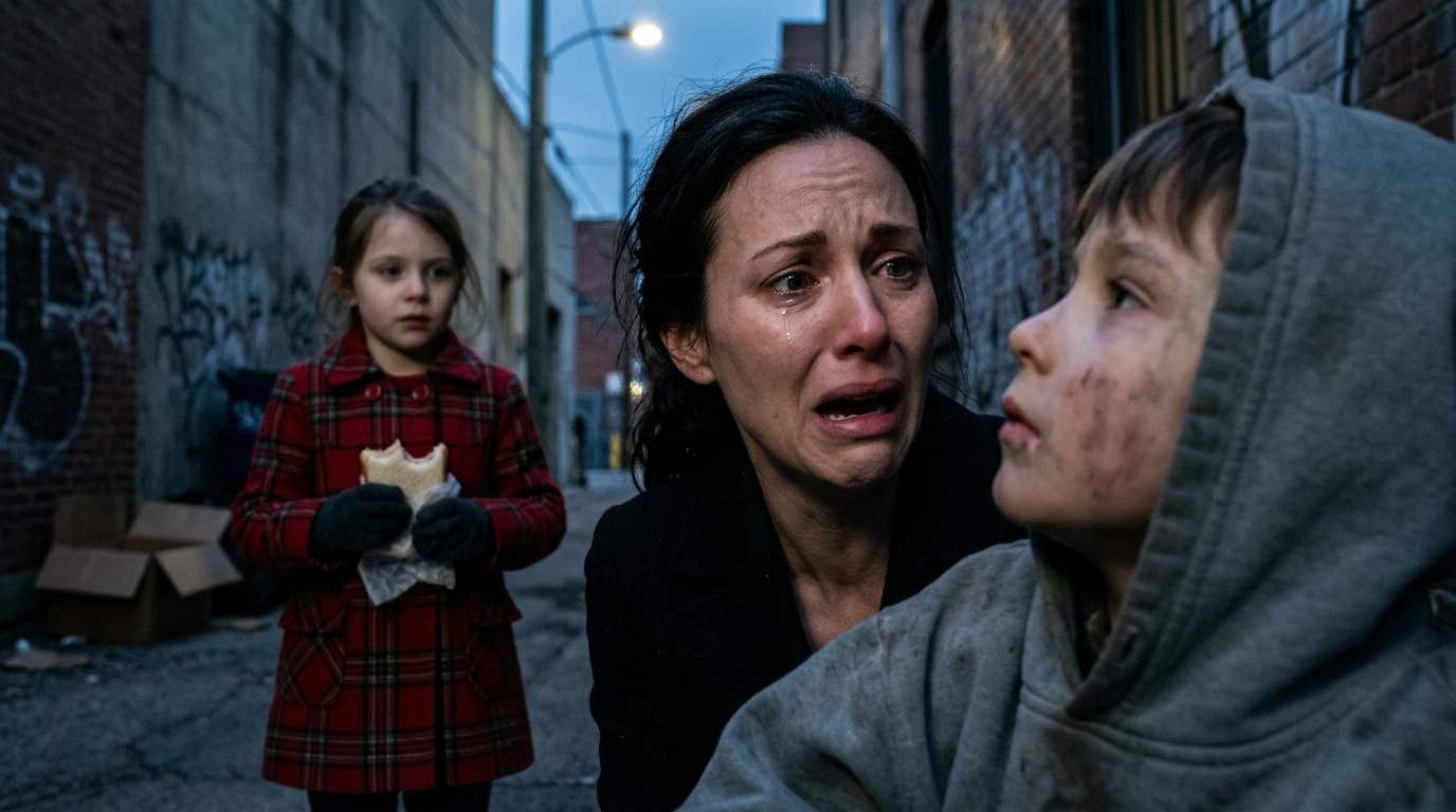 Elegant Mother's Perfect Life CRUMBLES When Homeless Boy Whispers ONE Word in City Alley – What Dark Family Secret Did He Expose?