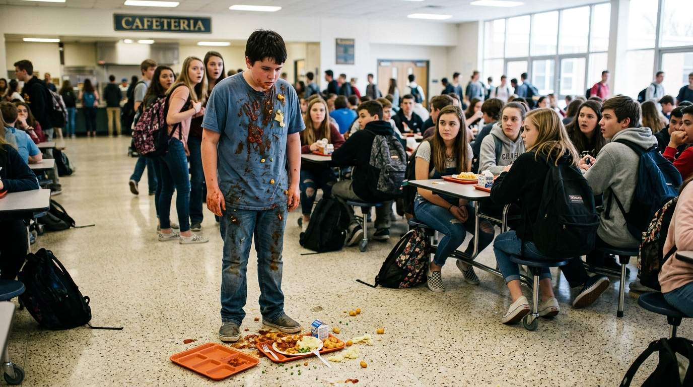The cafeteria floor still flashes in my memory.