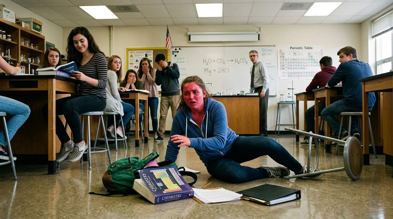 I still feel the floor hitting my back when they pulled my lab stool.