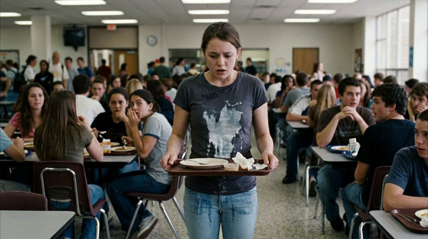 My old high school cafeteria and the spilled milk carton.