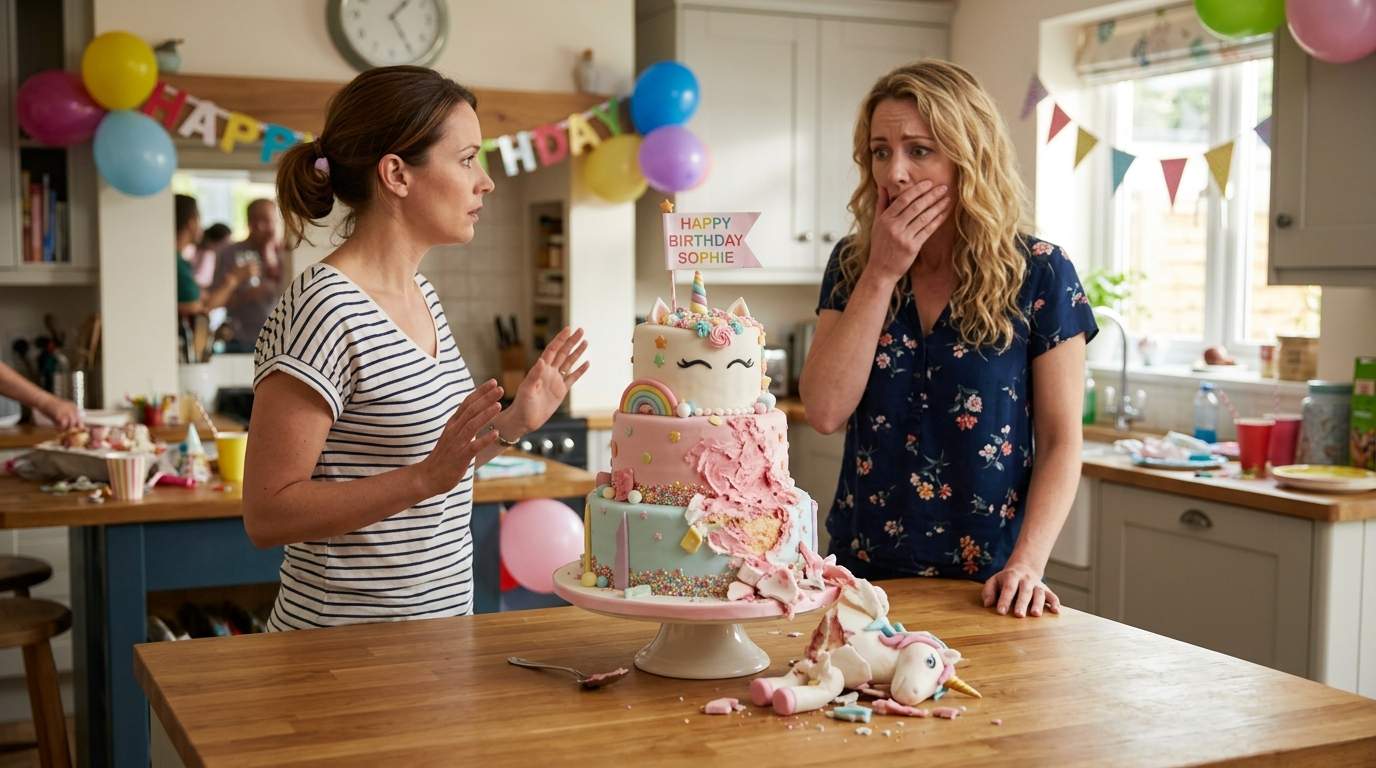 I walked in on my own sister secretly destroying my daughter's birthday cake just minutes before the guests arrived!