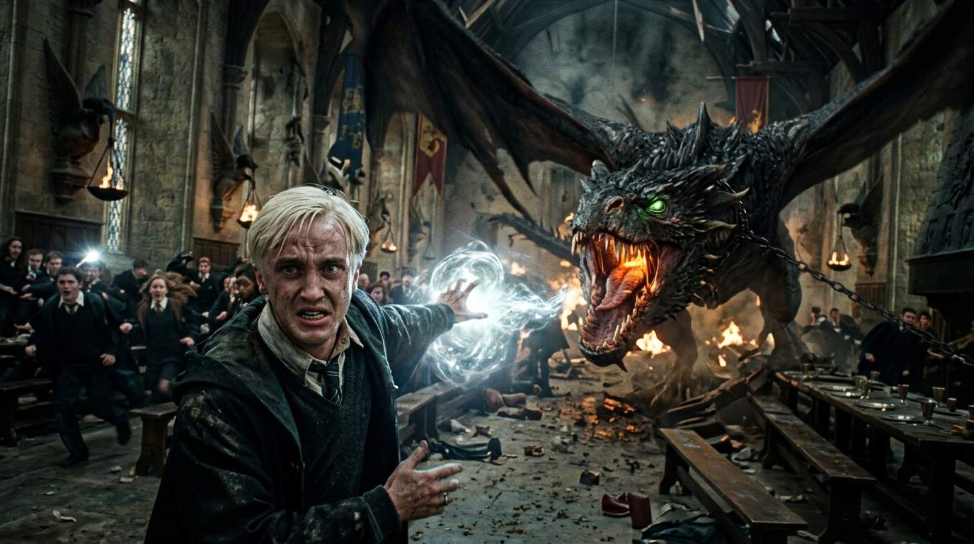 Hogwarts Chaos: Malfoy Unleashes Ancient Dragon, Secret Forbidden Magic Revealed!