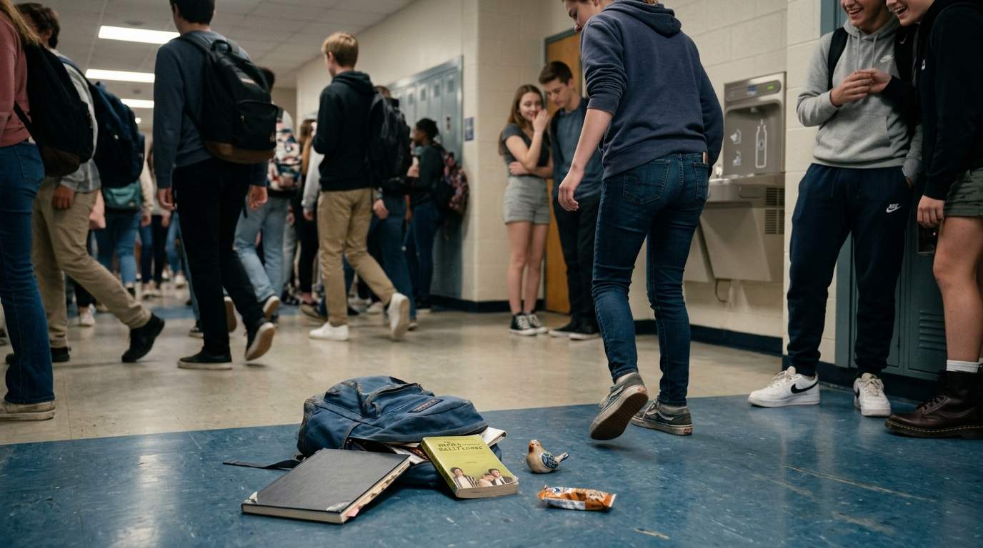 I still remember my backpack spilling everything in the main hallway.