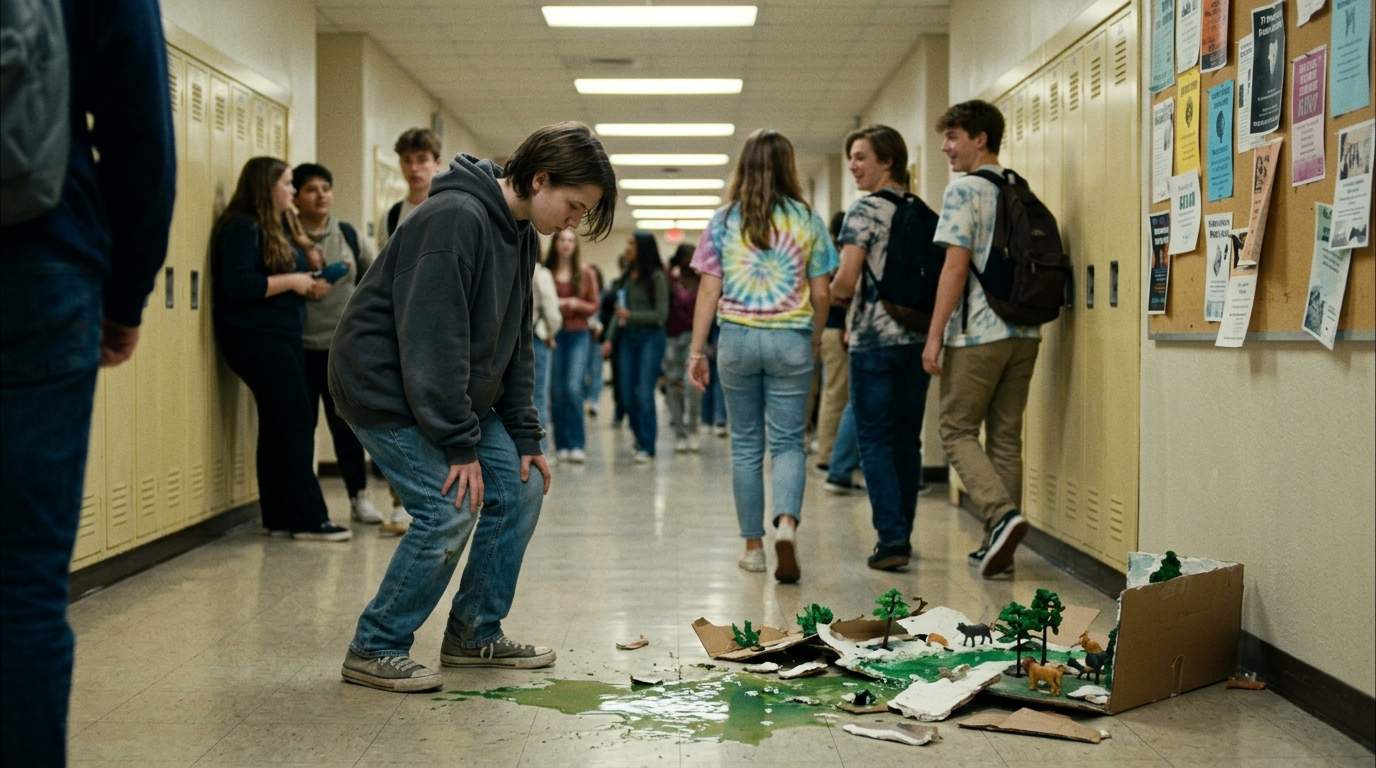 I still see my diorama shattering in the hall.