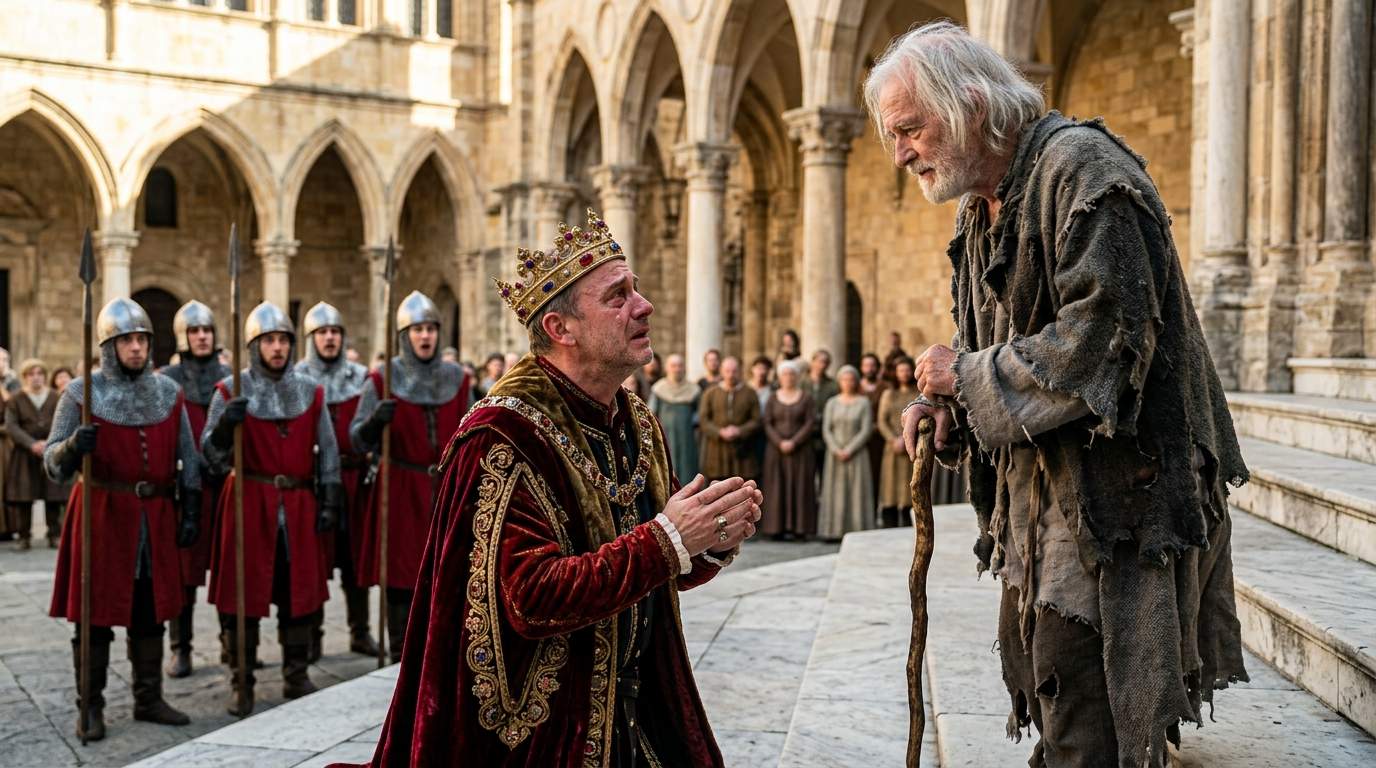 Royal King Kneels to Ragged Beggar: Palace Scandal Unveils Kingdom's Ancient Secret