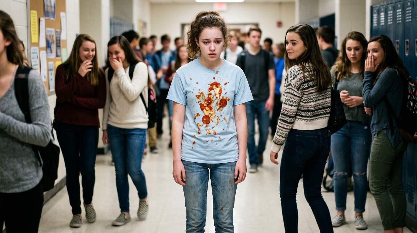 I still feel the hot pizza on my shirt in that hallway.