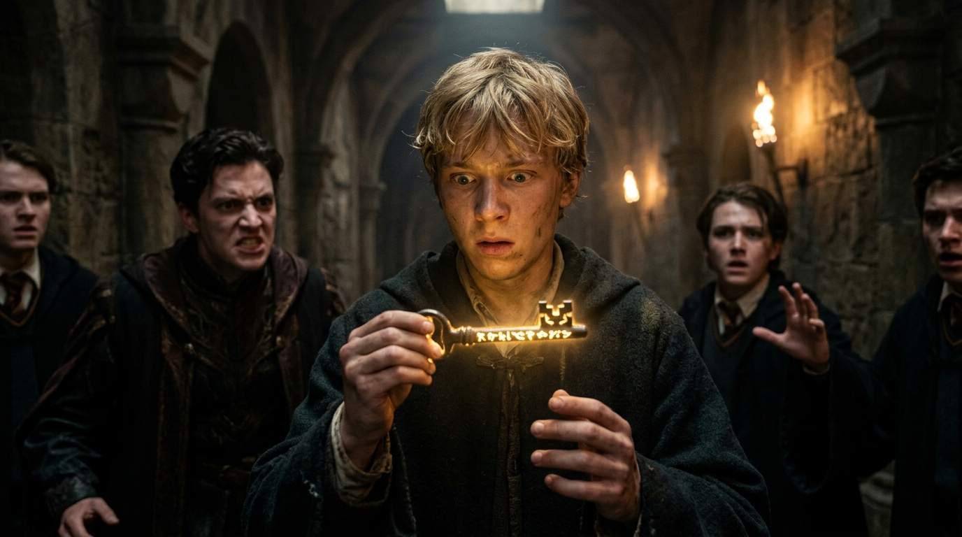 Midnight at the Magic Academy: Stray Cat Reveals Freshman's Secret Identity with a Key to Forbidden Power