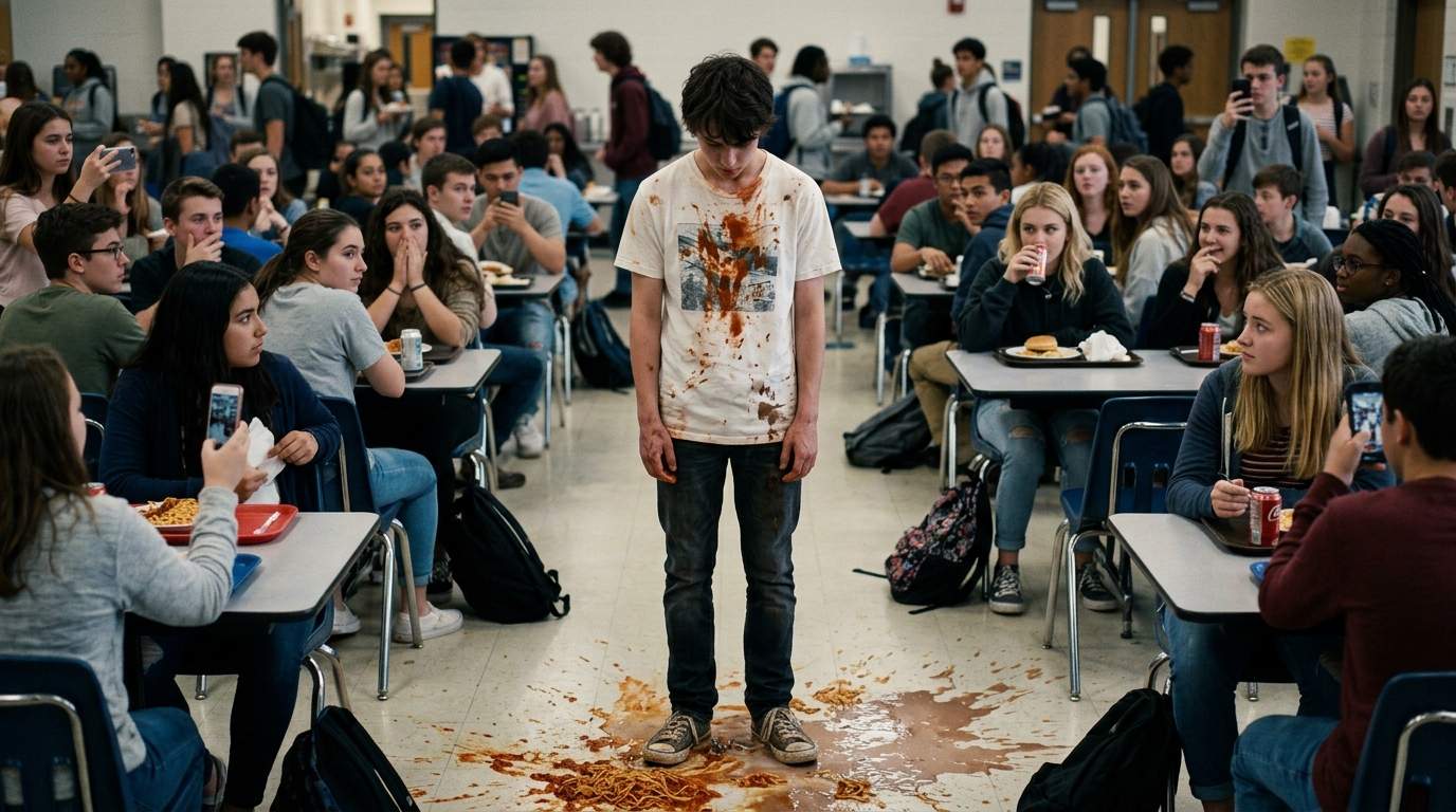 I still can't unsee my lunch tray hitting the cafeteria floor.