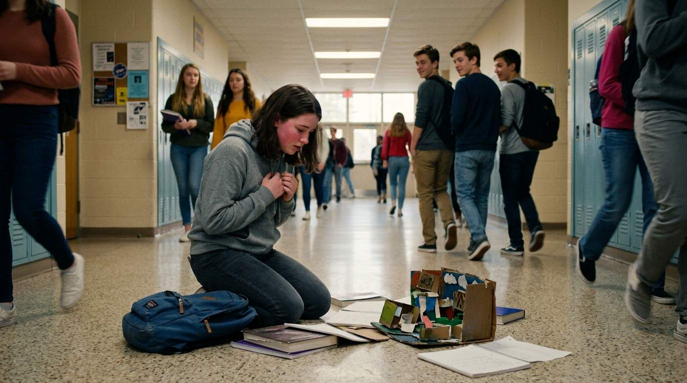 Still remember the sound of my backpack ripping in the hallway.