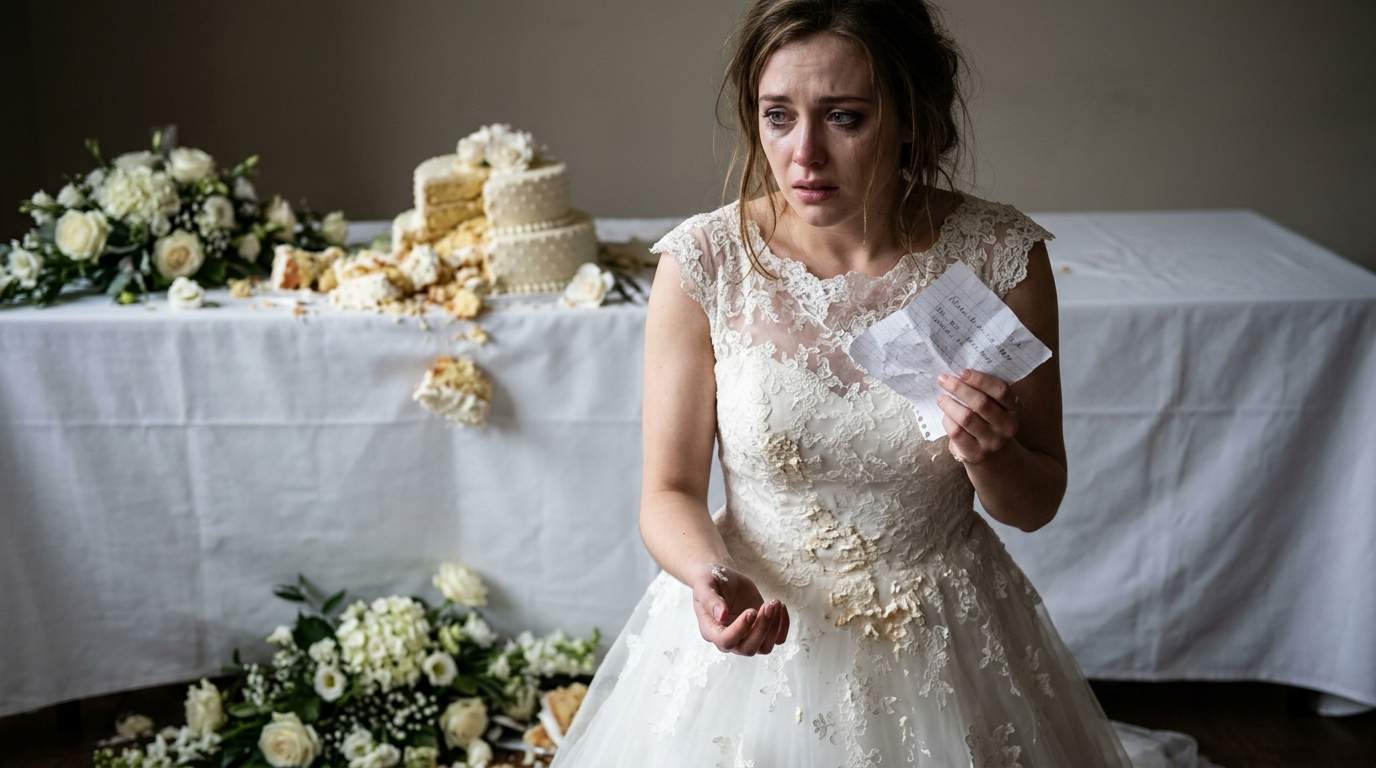 My dream wedding cake collapsed, revealing a hidden note that shattered my entire life.