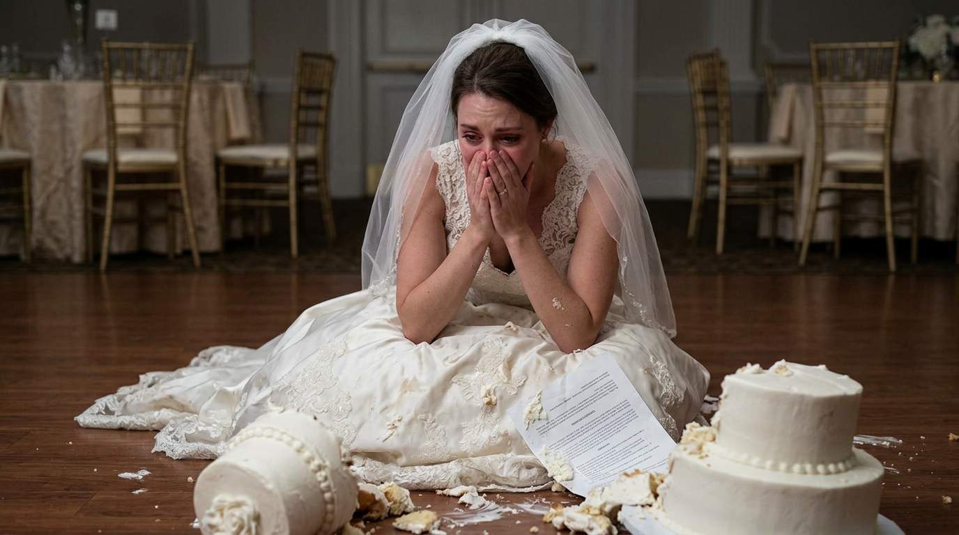 The wedding cake didn't just fall; it shattered my future by revealing his devastating secret!