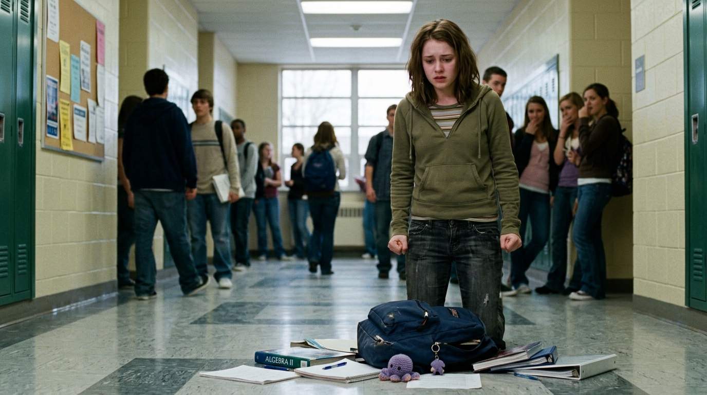 I still replay that moment my backpack ripped open in the main hall.