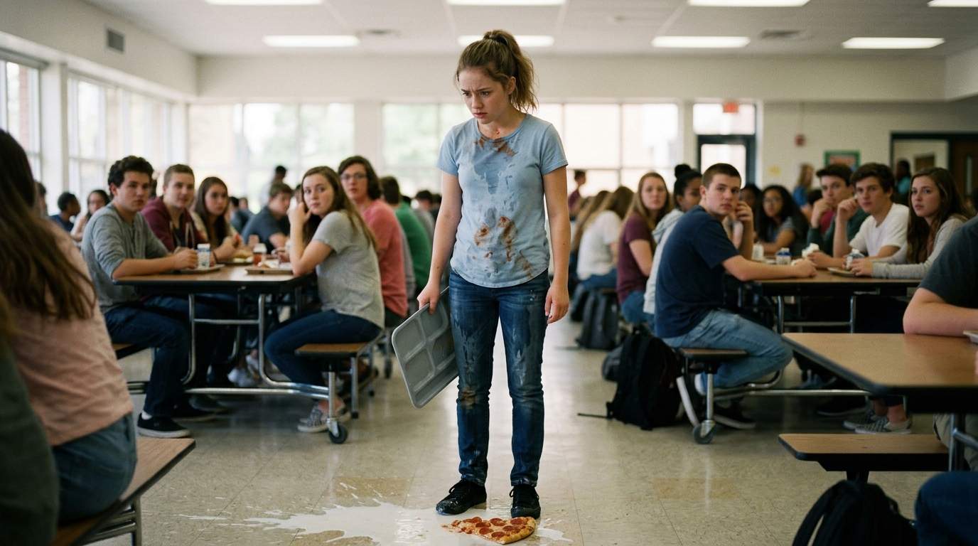 The day my spilled lunch tray changed everything in the cafeteria.
