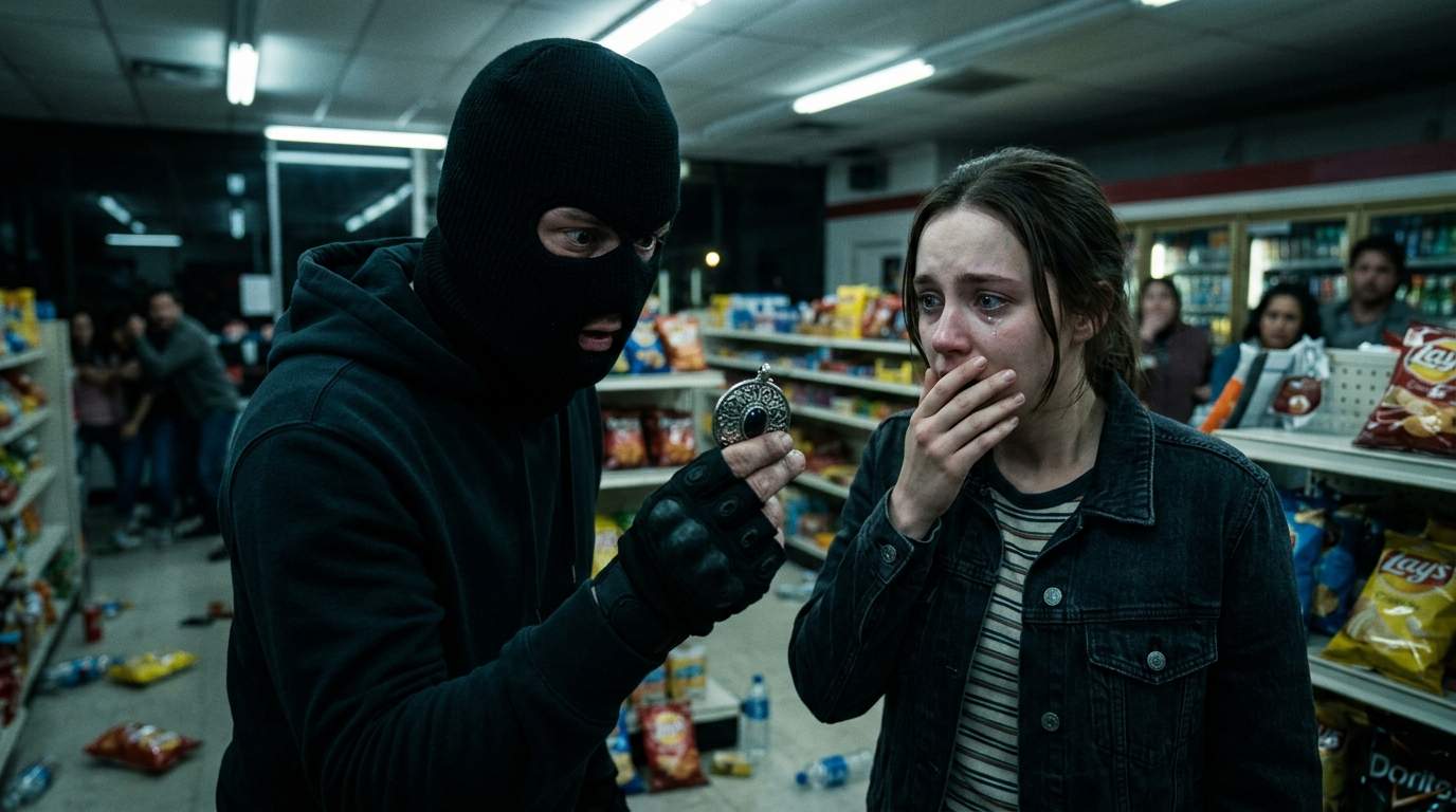 Late-Night Robbery Turns into Chilling Cold Case as Masked Thief Spots Pendant, Revealing a Corporate Cover-Up and a Hidden Identity Revealed!