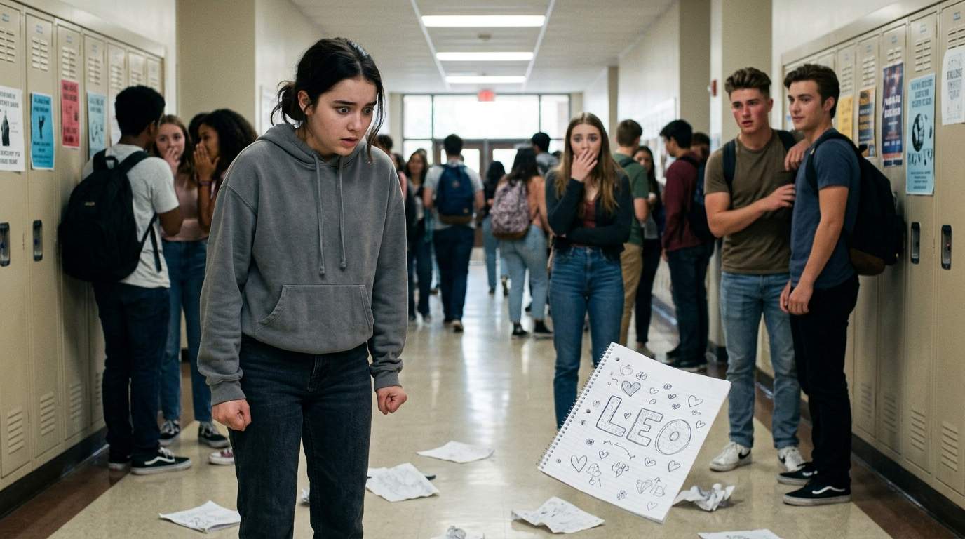 The day my secret journal pages scattered across the crowded hallway floor.