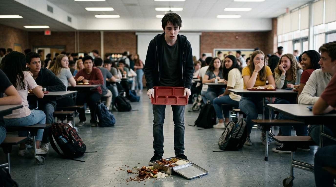 My lunch box went flying across the cafeteria floor.